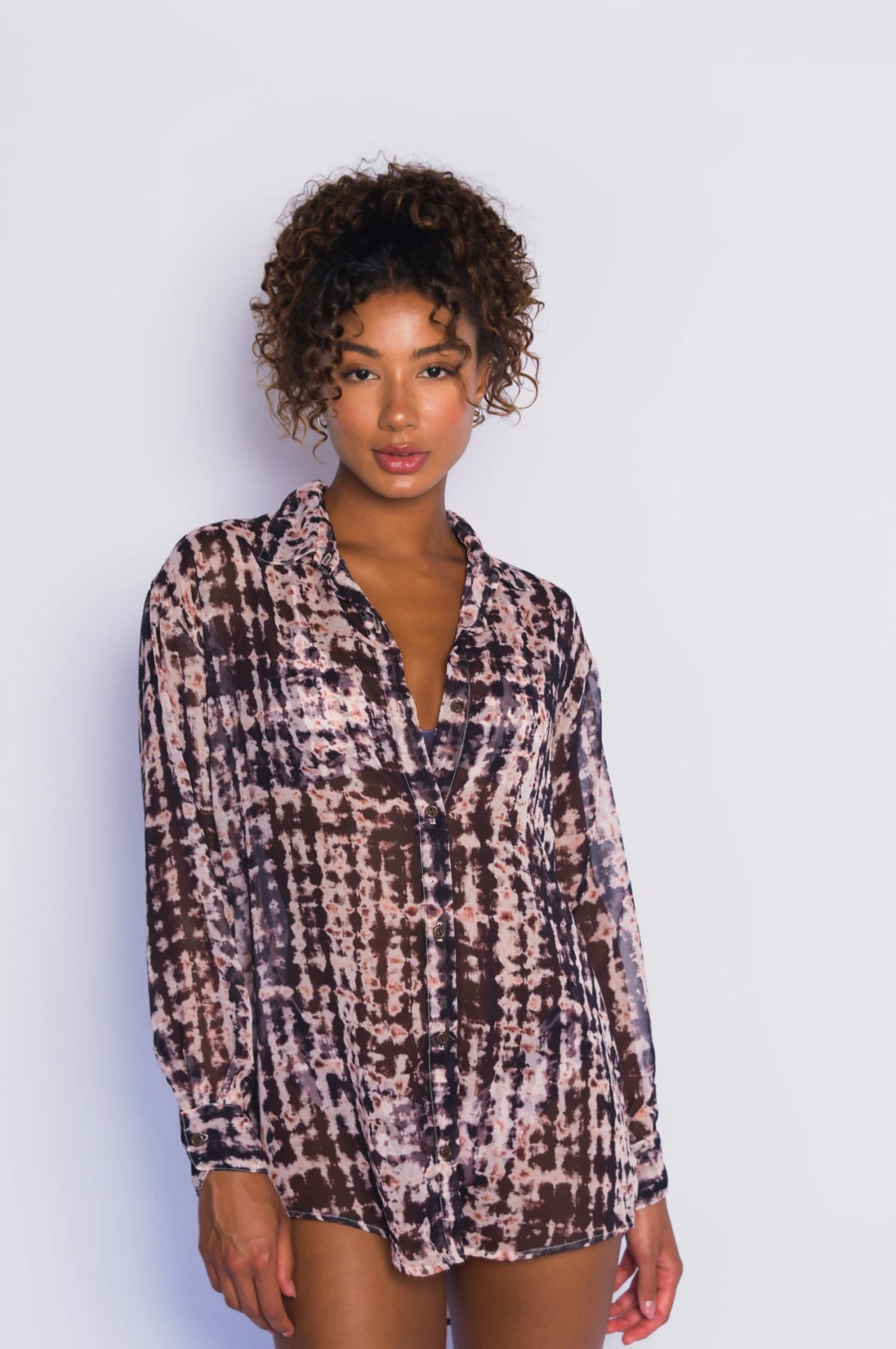 Phoenix Button Down Chiffon - Dawn 2 Phoenix Button Down Chiffon - Dawn - Image 2