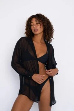 Phoenix Button Down Chiffon - Black 7 Phoenix Button Down Chiffon - Black -VitaMode Store SKATIE Blackrestock 51