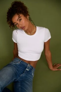 Baby Tee Ribbed - White -VitaMode Store SKATIE White 72 Edit