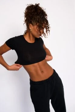 Baby Tee Jersey - Black -VitaMode Store SKATIE black 105