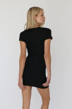 Baby Tee Dress - Black -VitaMode Store black basics 72