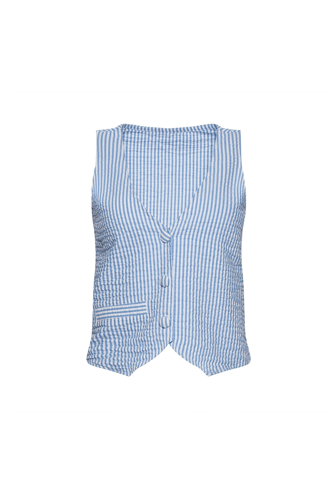 Beau Vest - Blue Seersucker 1 Beau Vest - Blue Seersucker